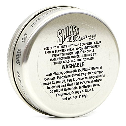 Shiner Gold Psycho Hold Pomade Extreme Hold High Shine Water Based Coconut Scent 4Oz