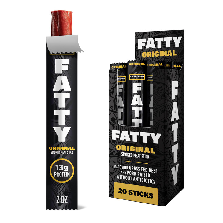 Fatty Meat Jerky Sticks Original 2 Oz. 20 Pk