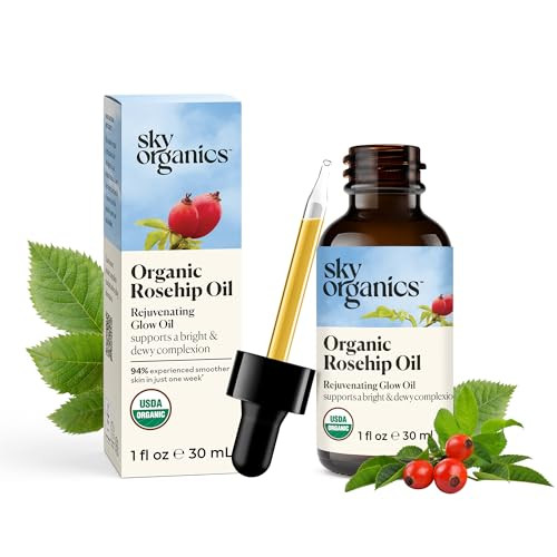 Sky Organics Travel Size Revitalizing Glow Face Oil, Rosehip Oil for Face  Nourishes Without Clogging Pores, Rosehip Seed Oil Organic for Bright Ski