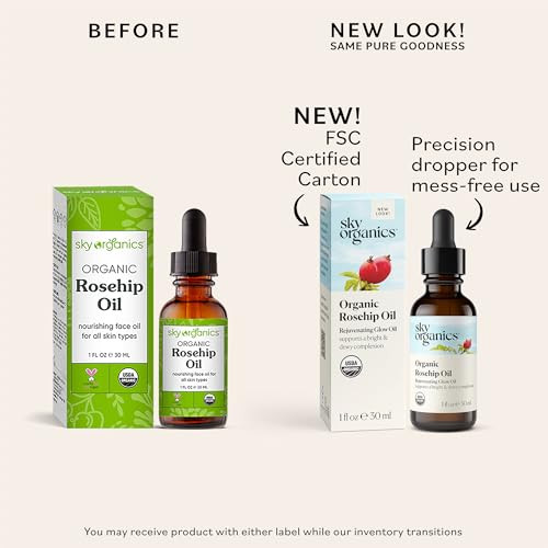 Sky Organics Travel Size Revitalizing Glow Face Oil, Rosehip Oil for Face  Nourishes Without Clogging Pores, Rosehip Seed Oil Organic for Bright Ski
