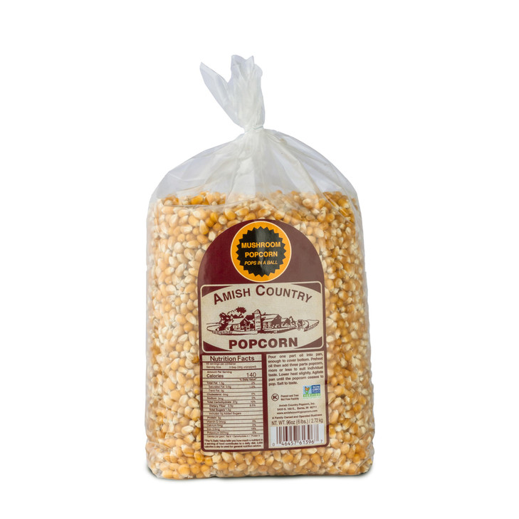 Amish Country Popcorn 6 Lb Bag Mushroom Popcorn Kernels Old Fashioned Non Gmo And Gluten Free Mushroom 6 Lb Bag