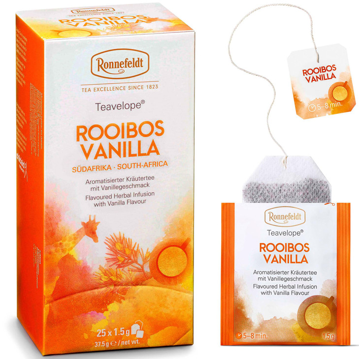 Ronnefeldt Teavelope Rooibos Vanilla Tea Bags Individually Wrapped 25 Ct