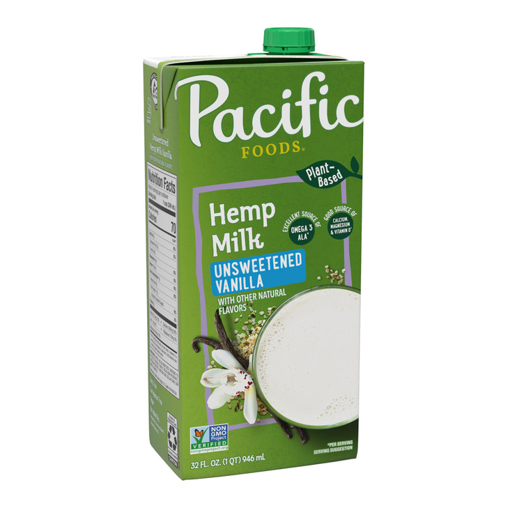 Pacific Foods Beverage Hemp Vanilla Unsweetened 32 Fl Oz