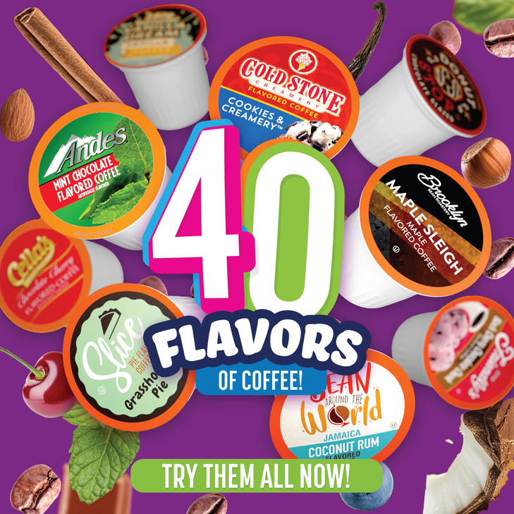 Two Rivers Coffee Flavored Coffee Pods Compatible With Keurig K Cup Brewers Assorted Variety Pack Flavored Coffee 40 Count
