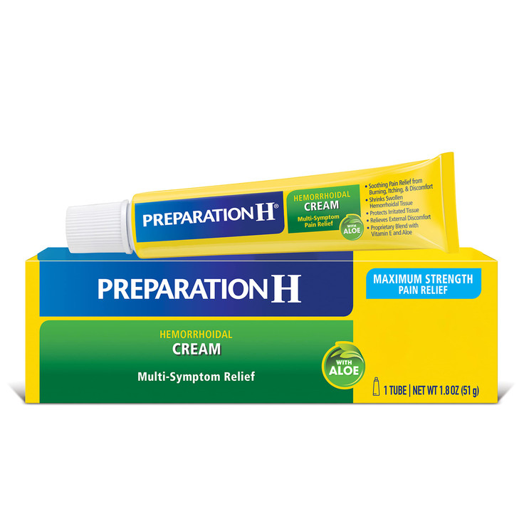 Preparation H Hemorrhoid Cream with Aloe for Multi-Symptom Relief - 1.8 Oz Tube