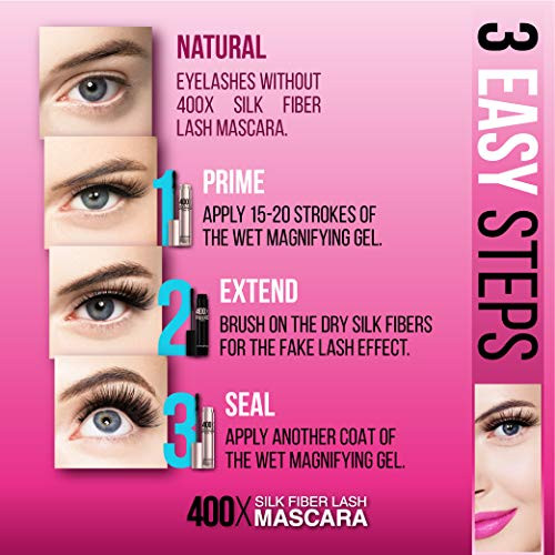 400X Pure Silk Fiber Lash Mascara Ultra Black Volume And Length Longer And Thicker Eyelashes.
