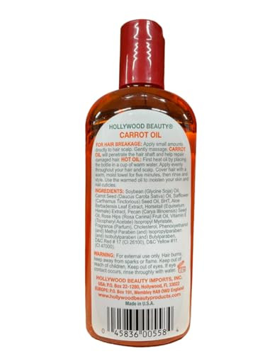 Hollywood Beauty Carrot Premium Oil 8 Ounce Pack Of 2