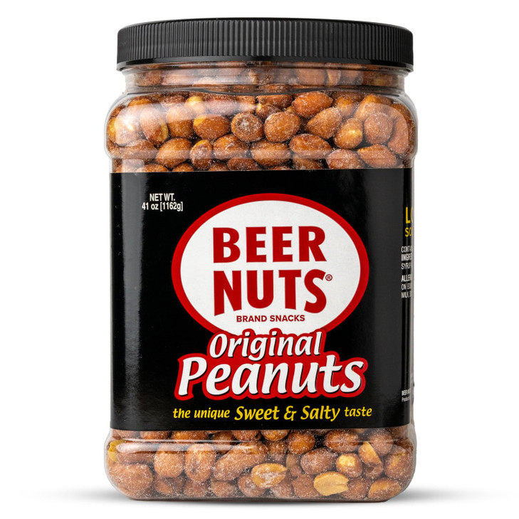 Beer Nuts Original Redskin Peanuts Sweet And Salty Bar Nuts 41Oz Jar