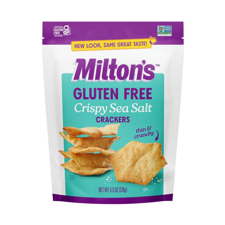 Milton S Gluten Free Crackers Crispy Sea Salt Non Gmo Project Verified Kosher Certified Gluten Free Snack 5 Grains In Every Bite 4.5 Oz