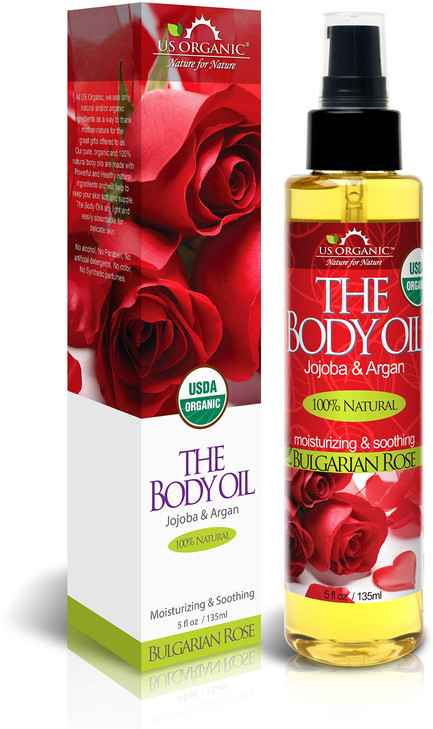 Us Organic Body Oil Romantic Sexy Bulgarian Rose Jojoba And Argan Oil With Vitamin E Usda Certified Organic No Alcohol Paraben Artificial