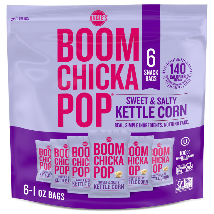 Angie S Boomchickapop Sweet And Salty Kettle Corn 1 Oz. Bags 6 Ct