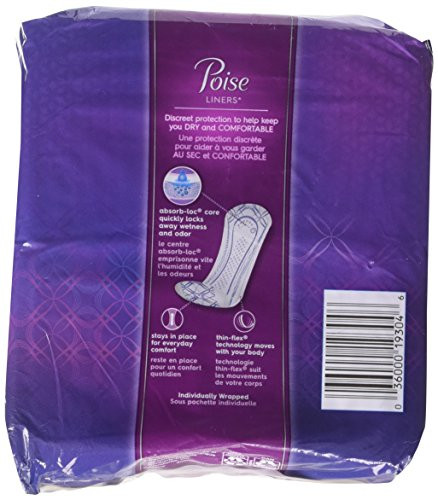 Poise Liners For Light Bladder Leakage Long Length Very Light Absorbency 44 Count Pack Of 2