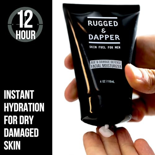 Rugged And Dapper Age Defense Face Moisturizer For Men 4Oz Hydrating Mens Face Lotion Unscented Formula