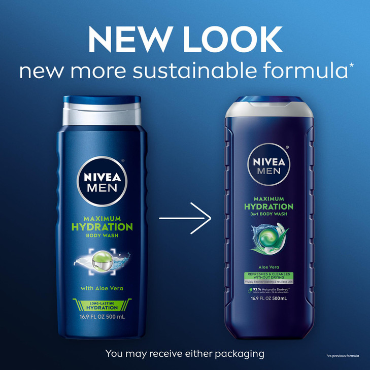 Nivea Men Maximum Hydration 3 In 1 Body Wash Multipack 3 X 16.9 Fl Oz