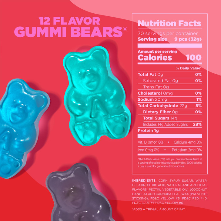 Albanese World S Best 12 Flavor Gummi Bears 5Lbs Of Fruit Bulk Candy