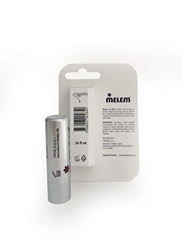 Melem Lip Balm With Lanolin Moisturizing Long Lasting For Dry Cracked And Chapped Lips In Silver Stick .16 Ounces