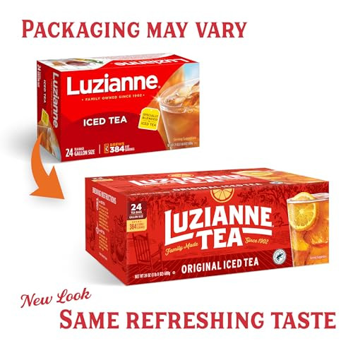 Luzianne Unsweetened Iced Tea Bags Gallon Size 24Ct Box Pack Of 1