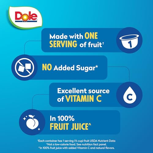 Dole Diced Peaches 4 Oz Fruit Bowls 12 Pack