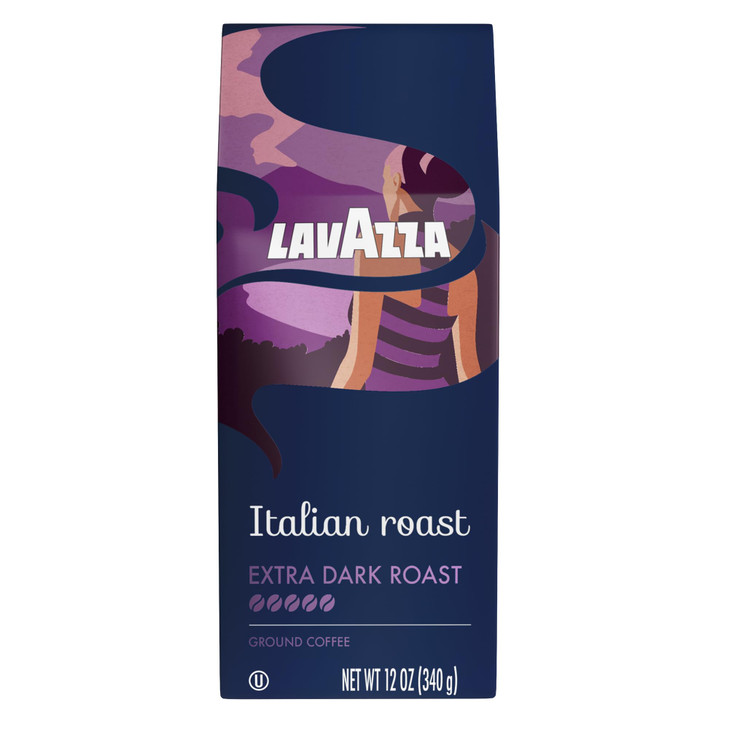Lavazza Italian Roast Ground Coffee 12Oz Bag Extra Dark Roast Pack Of 1 Package May Vary