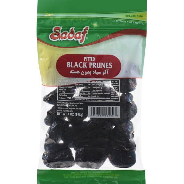 Sadaf Black Prunes Pitted Black Prunes For Cooking And Baking Dried Prunes Pitted Healthy Snack 7 Oz Reseable Bag