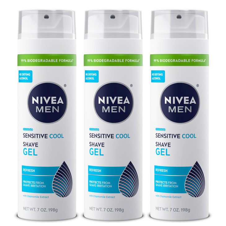 Nivea Men Sensitive Cool Shave Gel Chamomile Extract Multipack 3 X 7 Oz