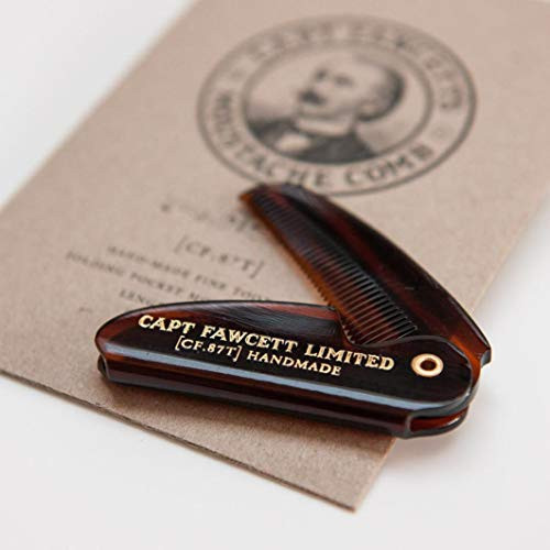 Captain Fawcett Captain Fawcett Mustache Comb 87T 400 G Pack Of 1 Plastic Fine Marrón For Men