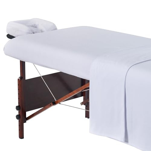Master Massage Tables Deluxe Flannel Sheet Cover Set 3Pcs Set For Massage Table Pure White