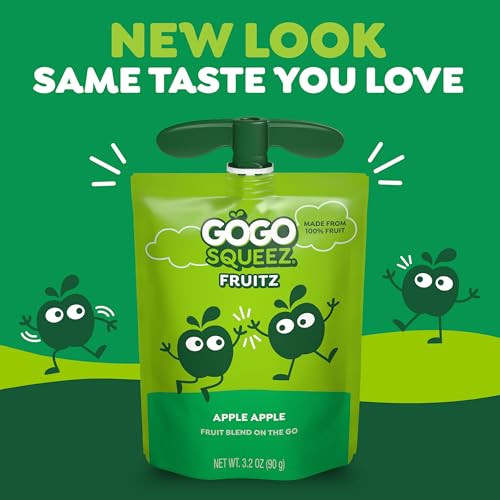 Gogo Squeez No Sugar Added Applesauce Apple Apple 3.2 Oz 48 Count