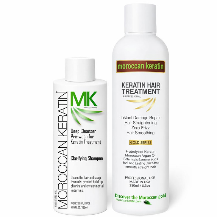 Moroccan Keratin Gold Series Brazilian Keratin Hair Treatment Blowout Straightening Complex Global Kit With Argan Oil Proven And Fast