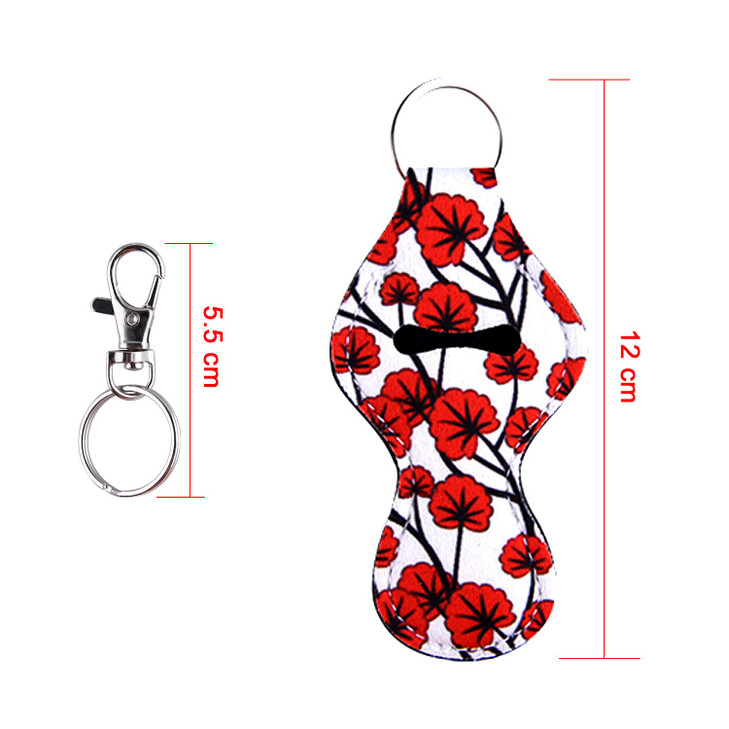 Duufin 20 Pieces Christmas Chapstick Holder Keychain Neoprene Lip Balm Holder for Girls Women, 20 Christmas Style