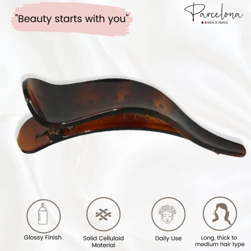 Parcelona French Brill Beak Salon 4.5 Tortoise Shell Slidein Claw Clip