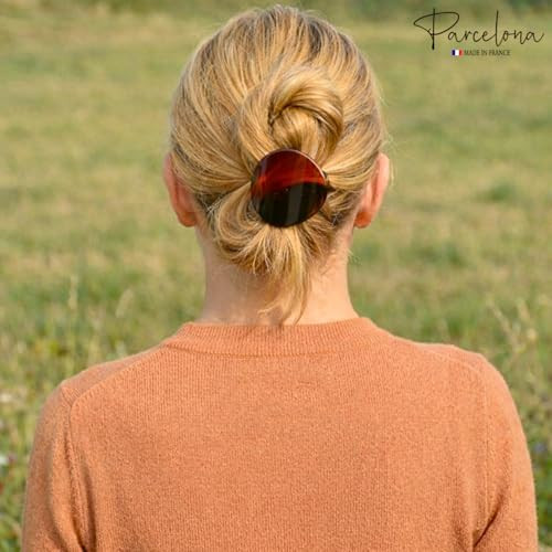 Parcelona France Onde Celluloid Tortoise Shell Side Slidein Secure Grip Hair Updo Hinge Duck Hair Claw 2 3 Per 4 Inch