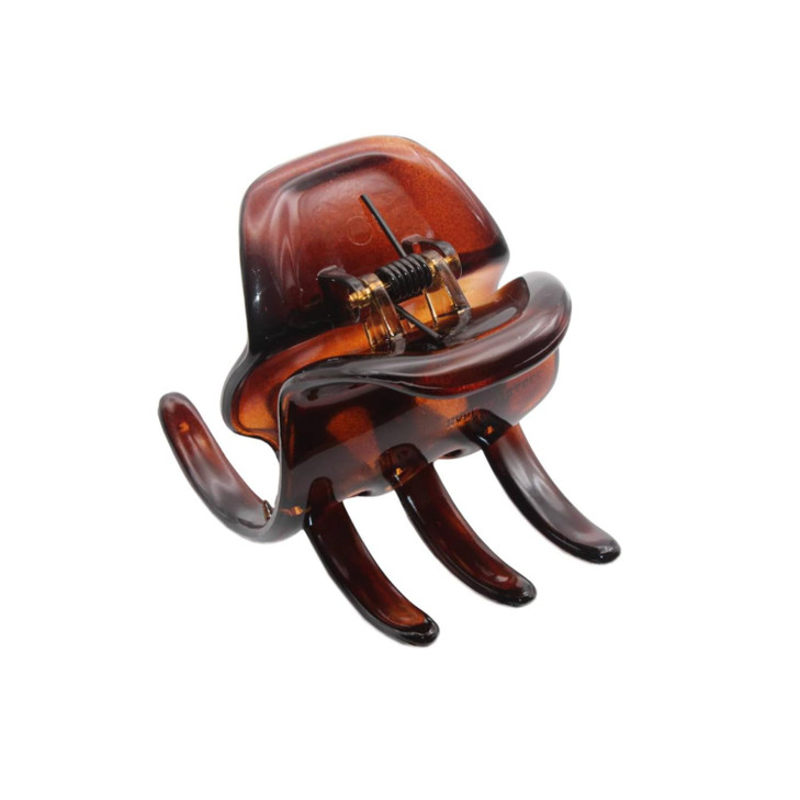 Parcelona French Classic Pony 1.75 Interlocking Teeth Shell Hair Claw Clip