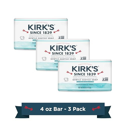 Kirk S Fragrance Free Castile Bar Soap Pack Of 3