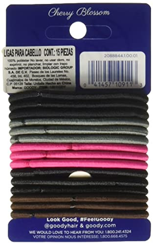 Goody Womens Ouchless Braided Elastics Cherry Blossom 15 Count