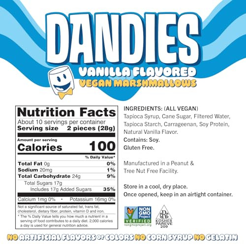 Dandies Original Vegan Marshmallows No Artificial Flavorings Food Dyes Corn Syrup Or Gelatin Perfect For Roasting S Mores Or Snacking 2 Pack