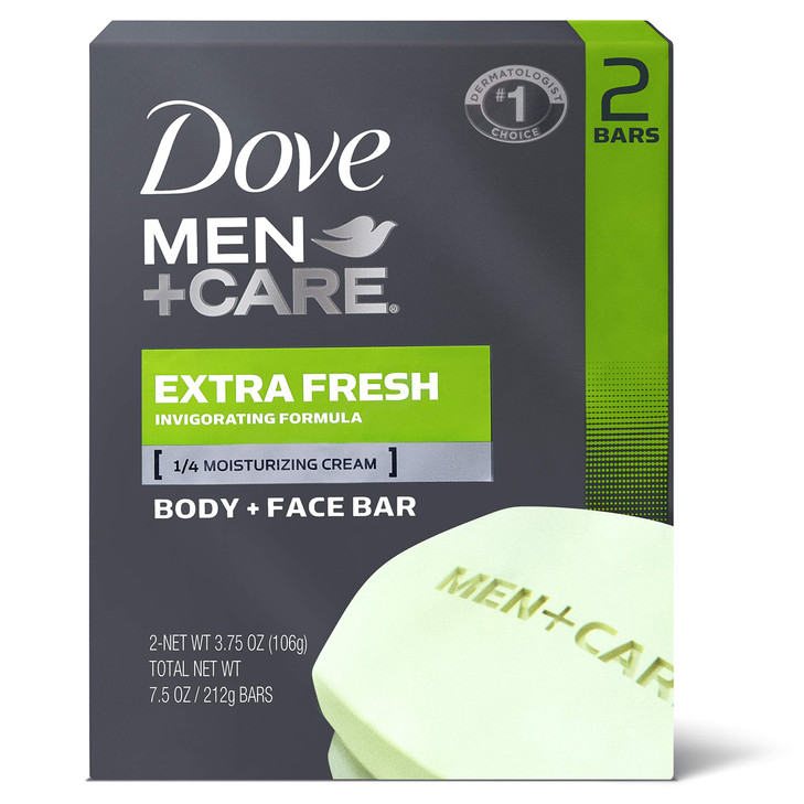 Dove Men Plus Care Body And Face Bar To Clean And Hydrate Skin Extra Fresh Body And Facial Cleanser More Moisturizing Than Bar Soap 3.75 Oz
