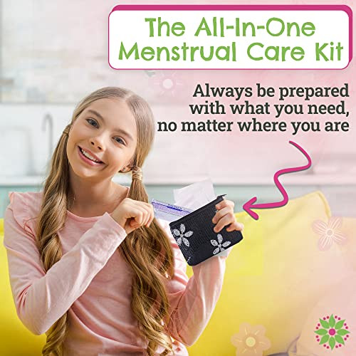 First Period Kit To Go Organic Eco Friendly Tween Pads And Liner Period Bags For Teen Girls For School Period Pouch And Teen Pads For Girls