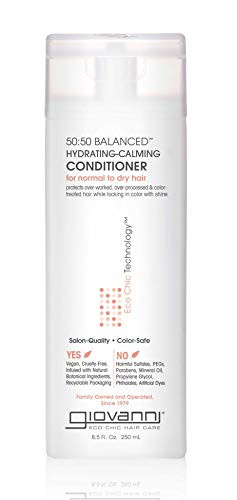 GIOVANNI Eco Chic 50:50 Balanced Hydrating Calming Conditioner - Leaves Hair pH Balanced for Over-Processed, Lauryl & Laureth Lauryl & Laureth Sulfat
