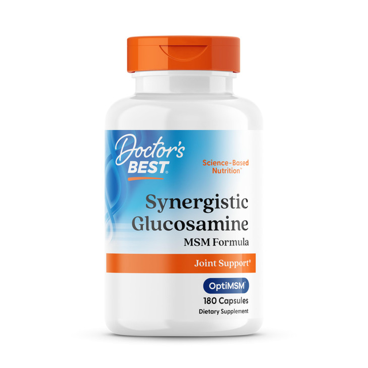 Doctors Best Synergistic Glucosamine MSM Formula, Joint Support, Non-GMO, Gluten Free, Soy Free 180 Capsules
