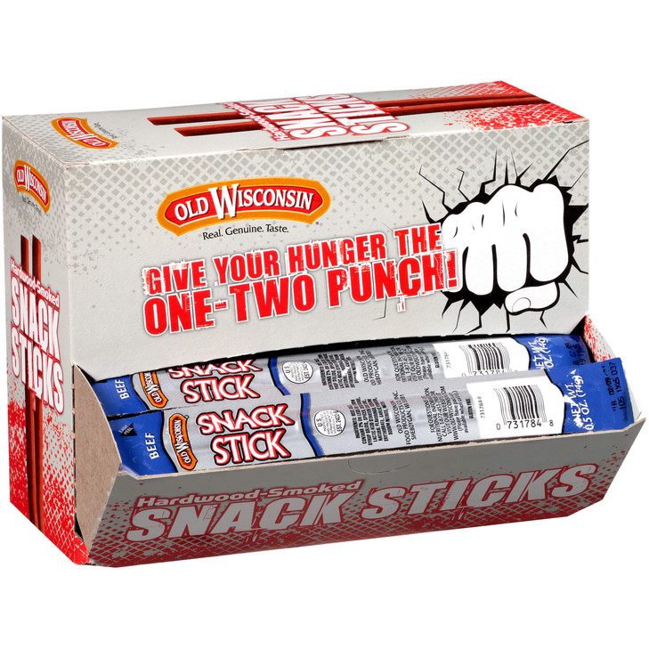 Old Wisconsin Beef Sausage 0.5 Oz Meat Sticks 42 Count Pack