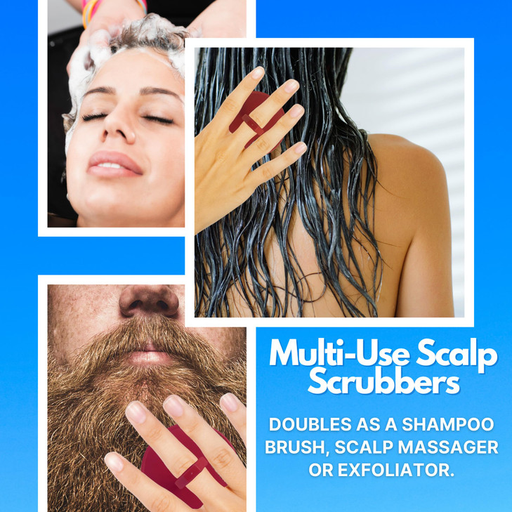 G.B.S Scalp Exfoliator 4 Pack Shampoo Brush Scalp Scrubber For Dandruff Removal Massager And Hair Exfoliator Red And Black