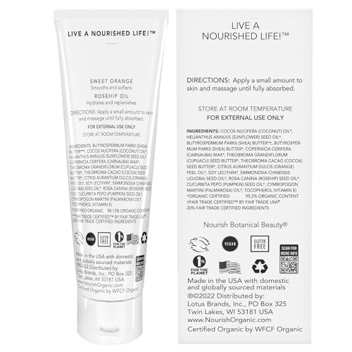 Nourish Organic Skin Salve Sweet Orange And Rosehip Nourishing Body Lotion With Coconut Oil Shea Butter And Cocoa Butter 3.7 Oz Plus