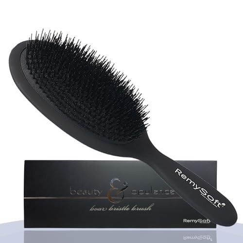 Remysoft Beauty And Opulence Boar Bristle Brush Safe For Hair Extensions Weaves And Wigs