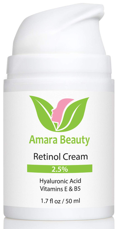 Retinol Cream For Face 2.5 Percent With Hyaluronic Acid And Vitamins E And B5 1.7 Fl. Oz