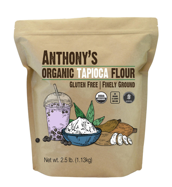 Anthony S Organic Tapioca Flour Starch 2.5 Lb Gluten Free Non Gmo