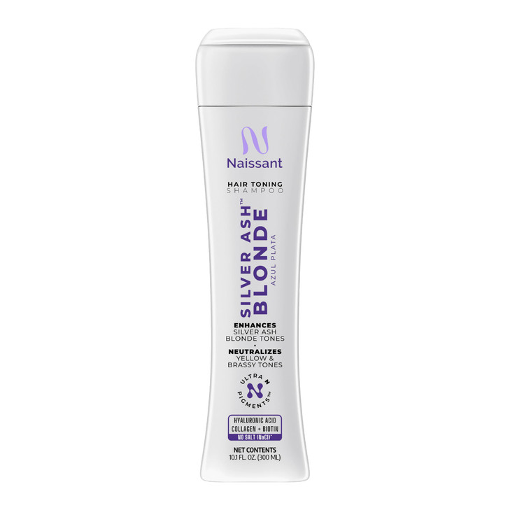 Naissant Silver Ash Blonde Hair Blue Toning Shampoo Ultra High Purity Blue Pigments Neutralizes Orange And Brassy Tones Hyaluronic Acid