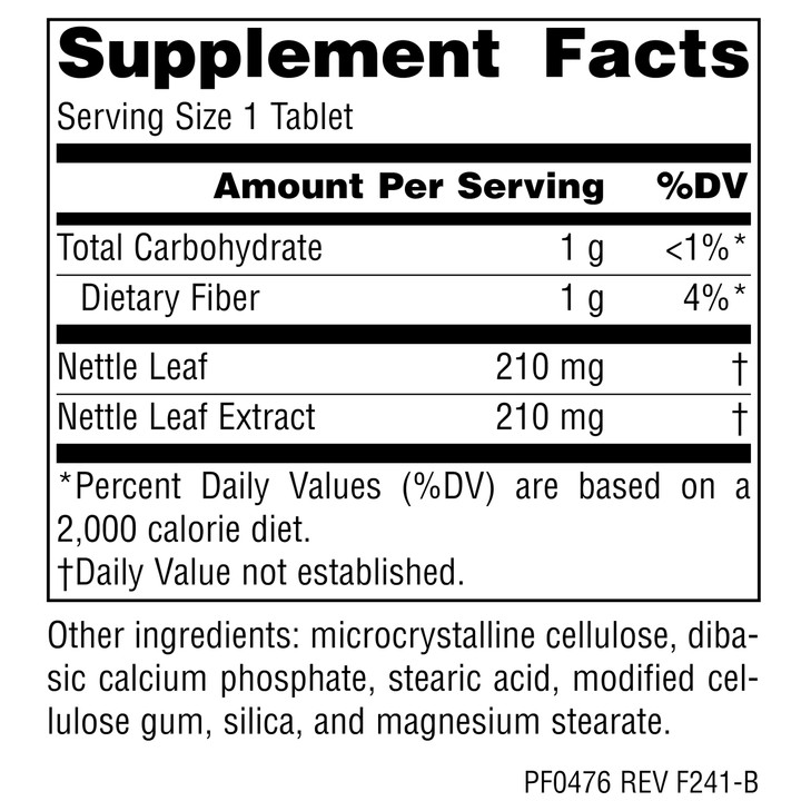 Planetary Herbals Full Spectrum Stinging Nettles, for Healthy Sinus Support* 420mg - 60 Tablets