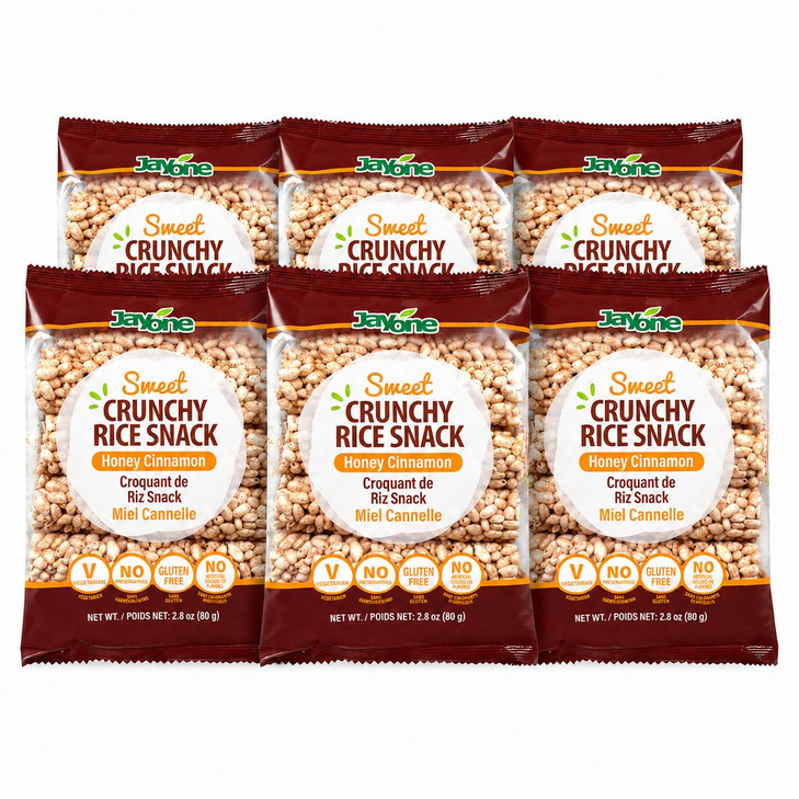 Jayone Crunchy Rice Snack Honey Cinnamon 2.82 Ounce Pack Of 6