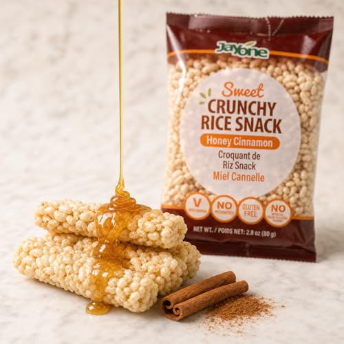 Jayone Crunchy Rice Snack Honey Cinnamon 2.82 Ounce Pack Of 6